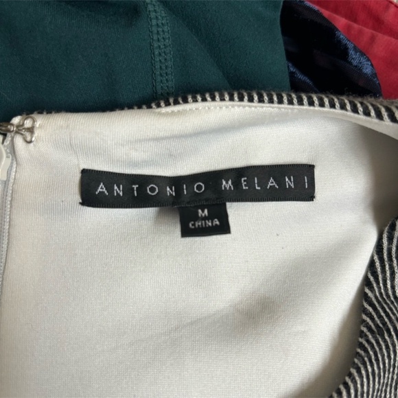 Antonio Melani Black & White Striped Peplum Sleeveless Top Size Medium - Picture 9 of 10